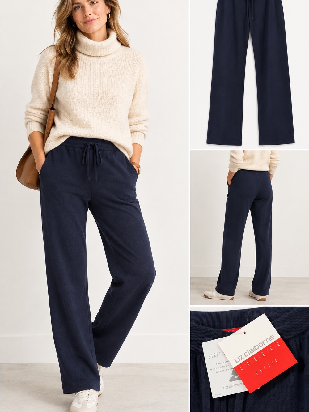 NWT Liz Claiborne- LizSport Cotton Knit Pants - PL